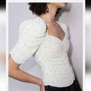 New Frame White Puff Sleeve Blouse